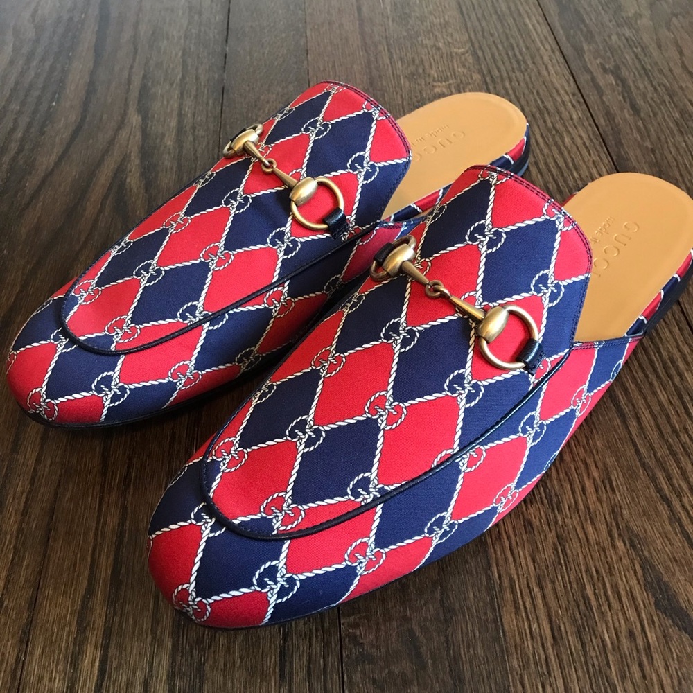 Gucci rhombus chain loafers